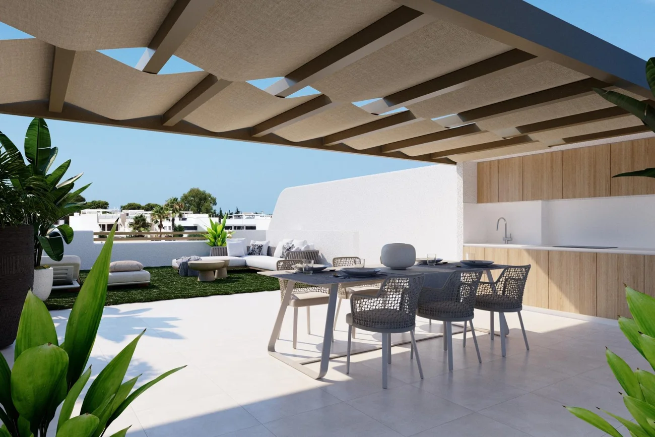 Terrace design from a development in the Viveo property collection